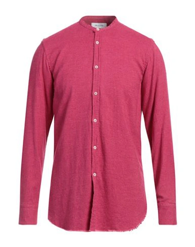 Shop Aglini Man Shirt Fuchsia Size 16 Cotton In Pink