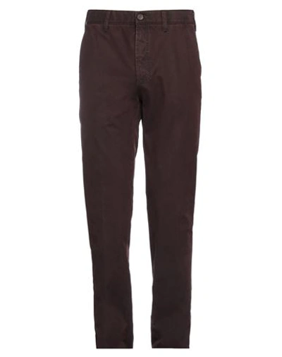 Shop Club Of Comfort Man Pants Burgundy Size 36 Cotton, Elastane In Red