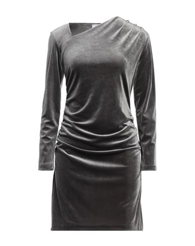 Shop Kaos Woman Mini Dress Grey Size M Polyester, Elastane