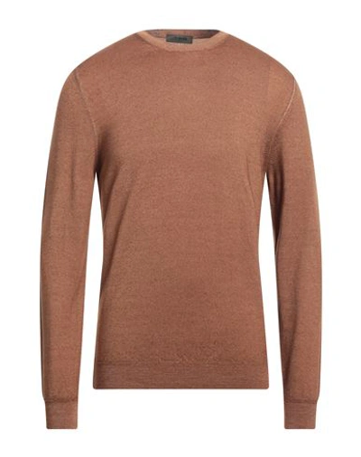 Shop +39 Masq Man Sweater Brown Size 44 Merino Wool
