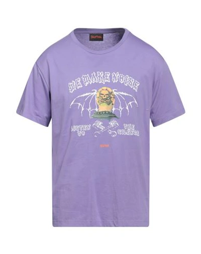 Shop Self Made By Gianfranco Villegas Man T-shirt Light Purple Size Xl Cotton