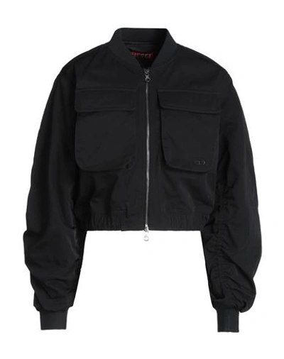 Diesel Utility Jacket In Nylon Twill In Black