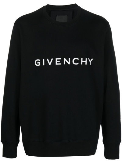 Shop Givenchy Logo-print Cotton Sweatshirt In Black