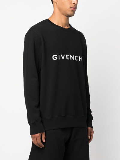 Shop Givenchy Logo-print Cotton Sweatshirt In Black