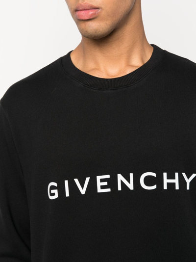 Shop Givenchy Logo-print Cotton Sweatshirt In Black