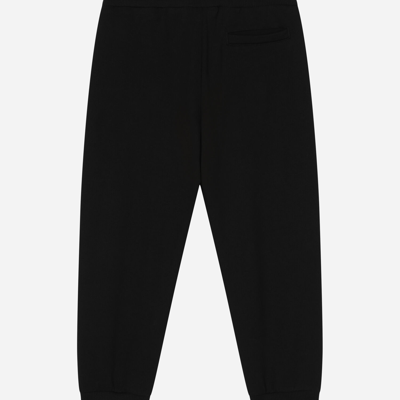 Shop Dolce & Gabbana Cotton Jogging Pants With Logo Print In Black