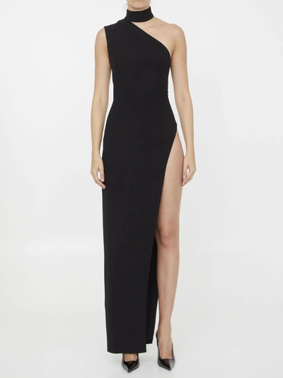 Shop Monot Asymmetrical Long Dress In Black