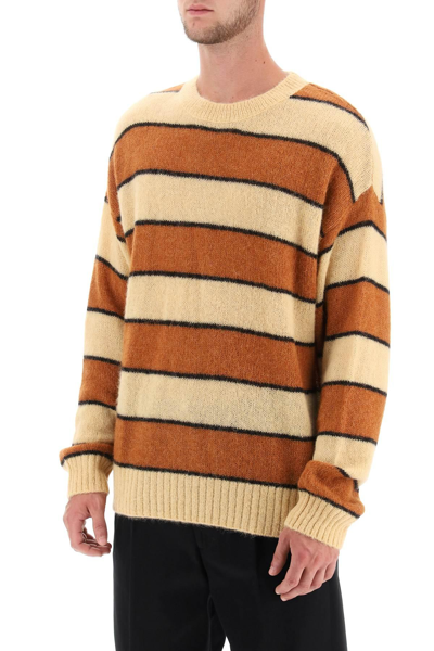 Shop Closed Striped Wool And Alpaca Sweater In Orange,yellow