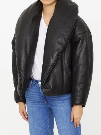 Shop Saint Laurent Cassandre Puffer Jacket In Black