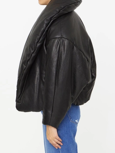Shop Saint Laurent Cassandre Puffer Jacket In Black