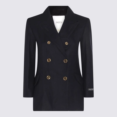 Shop Patou Navy Wool And Cashmere Blazer In Blue