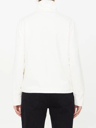 Shop Moncler Zip-up Padded Sweatshirt In White