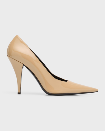 Shop The Row Lana Patent Stiletto Pumps In Nud Nude