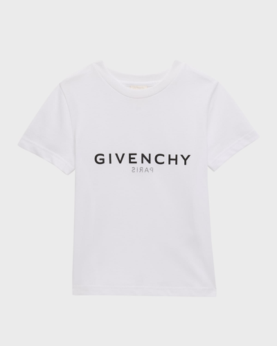 Shop Givenchy Boy's Front & Back Printed Logo T-shirt In 10p-white