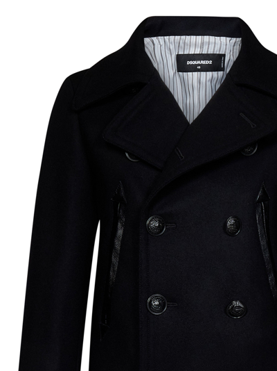 Dsquared2 Double-breasted Buttoned Jacket In Black