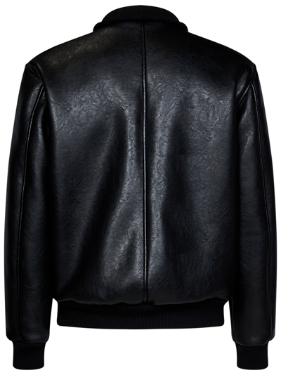 Dsquared2 Faux Shearling Black Bomber Jacket In Black