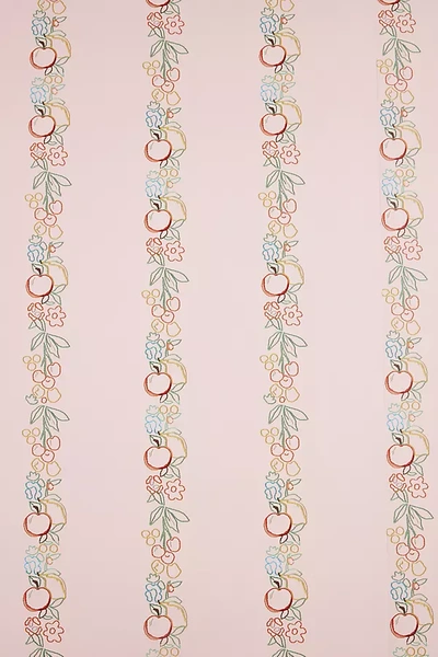 Shop Lingua Franca Embroidered Fruit Vines Wallpaper