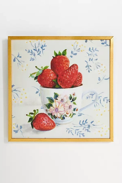 Shop Artfully Walls Bowl Of Strawberries Wall Art In Red