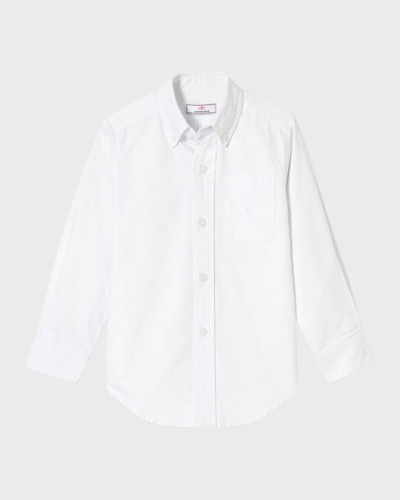 Shop Classic Prep Childrenswear Boy's Owen Oxford Shirt In Bright White