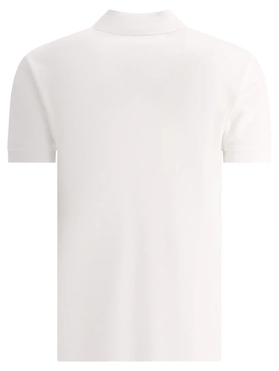 Shop Comme Des Garçons Play "big Heart" Polo Shirt In White