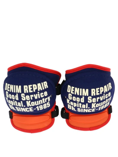 Shop Kapital "denim Repair" Knee Pad In Blue