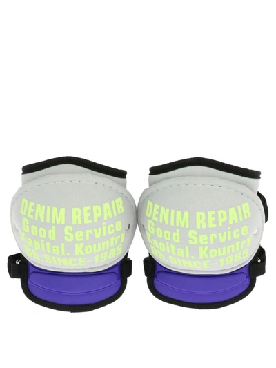 Shop Kapital "denim Repair" Knee Pad In Grey