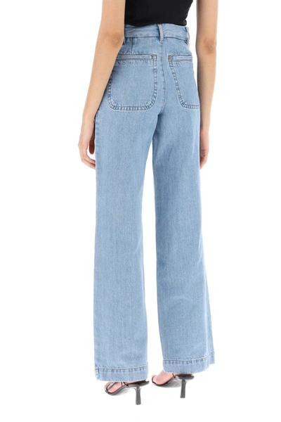 Shop Apc A.p.c. 'seaside' Jeans With Wide Leg In Blue