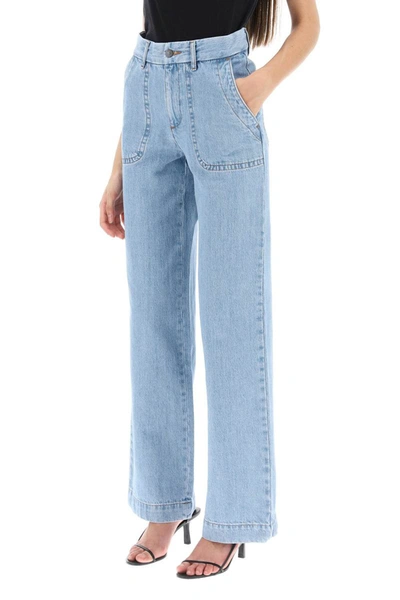 Shop Apc A.p.c. 'seaside' Jeans With Wide Leg In Blue
