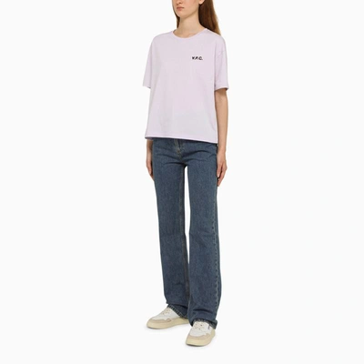 Shop Apc A.p.c. Light Lilac Crew-neck T-shirt In Jersey In Purple