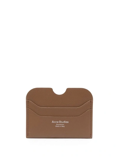 Shop Acne Studios Leather Credit Card Case In Camel