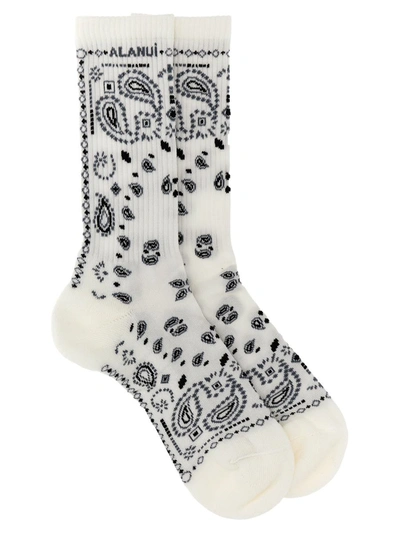Shop Alanui 'bandana' Socks In White