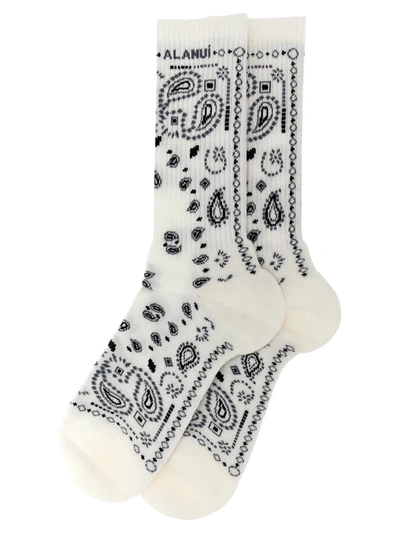 Shop Alanui 'bandana' Socks In White