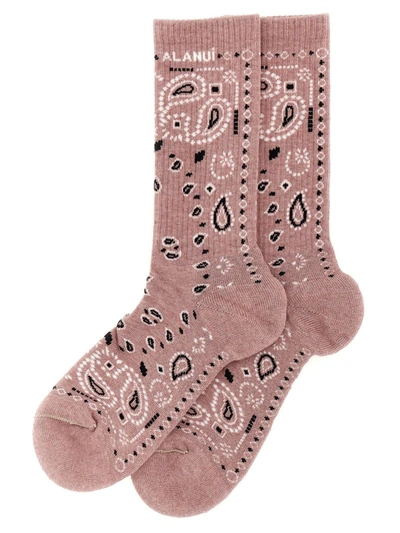 Shop Alanui 'bandana' Socks In Pink