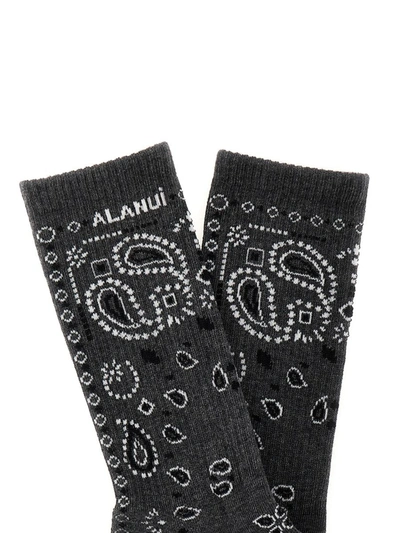 Shop Alanui 'bandana' Socks In Gray