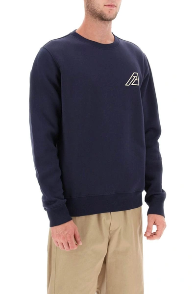 Shop Autry Icon Crewneck Sweatshirt In Blue