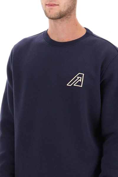 Shop Autry Icon Crewneck Sweatshirt In Blue