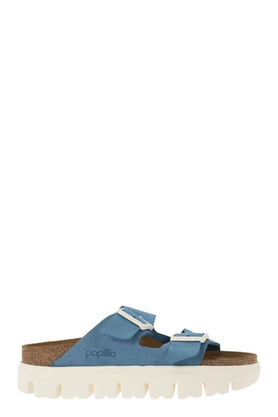 Shop Birkenstock Arizona Pap Chunky - Sandal With Buckles In Light Blue