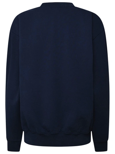 Shop Sporty And Rich Sporty & Rich Blue Cotton Sweatshirt In Navy
