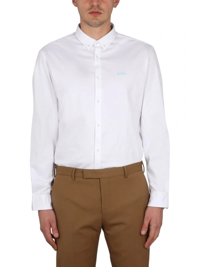 Shop Hugo Boss Boss Button Down Shirt In White
