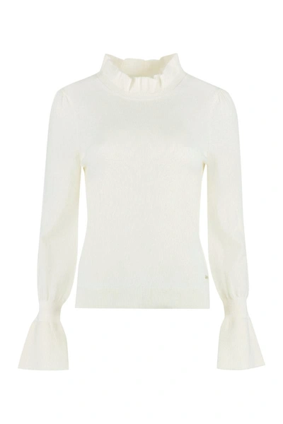 Shop Hugo Boss Boss Ribbed Cashmere And Wool Sweater In Ivory