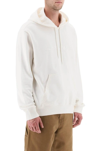 Shop Carhartt Wip Hoodie With Logo Embroidery In White