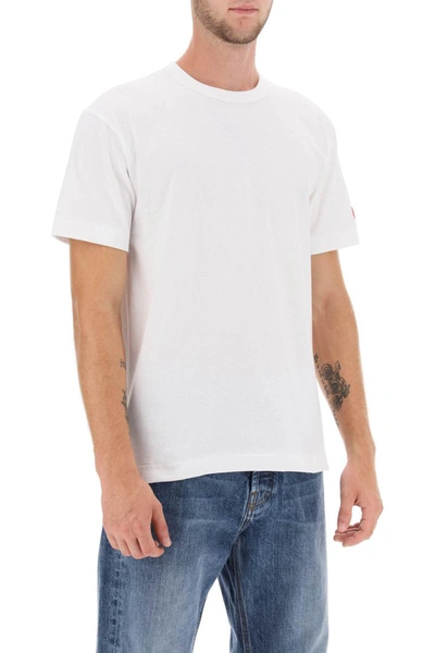 Shop Comme Des Garçons Play Comme Des Garcons Play T-shirt With Pixel Patch In White