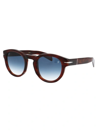 Shop David Beckham Sunglasses In Z1508 Marrone Avana Striato