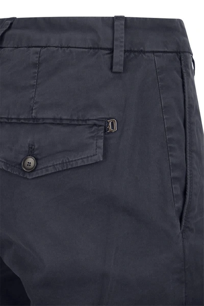 Shop Dondup Manheim - Cotton Blend Shorts In Night Blue