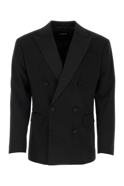 Dsquared2 Dsquared Men Black Stretch Wool Dan Db Blazer In Black