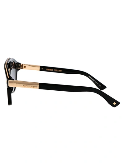 Shop Dsquared2 Sunglasses In 2m29o Black Gold