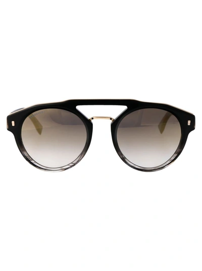 Shop Dsquared2 Sunglasses In Xowfq Black Grey Horn