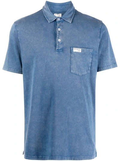 Shop Fay Logo Patch Polo Shirt In Blue