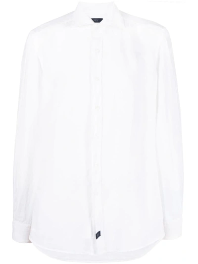 Shop Fay Logo-patch Shirt In White