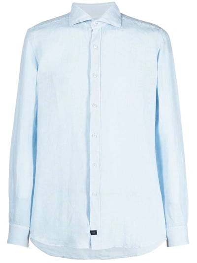Shop Fay Patch-logo Shirt In Clear Blue